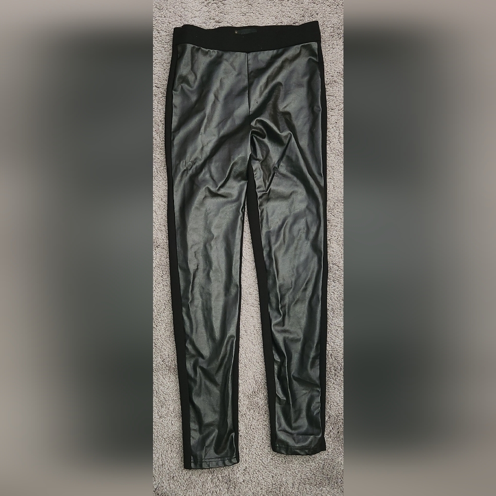 Black Fake Leather Leggings